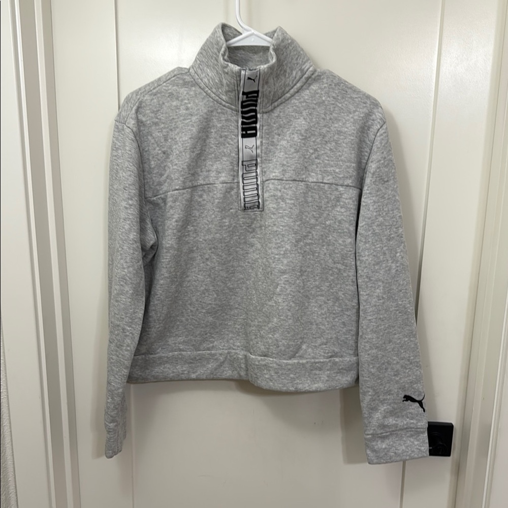 Puma Pathfinder Half Zip Fleece Women's Sweater Sweatshirt Gray Size M Medium